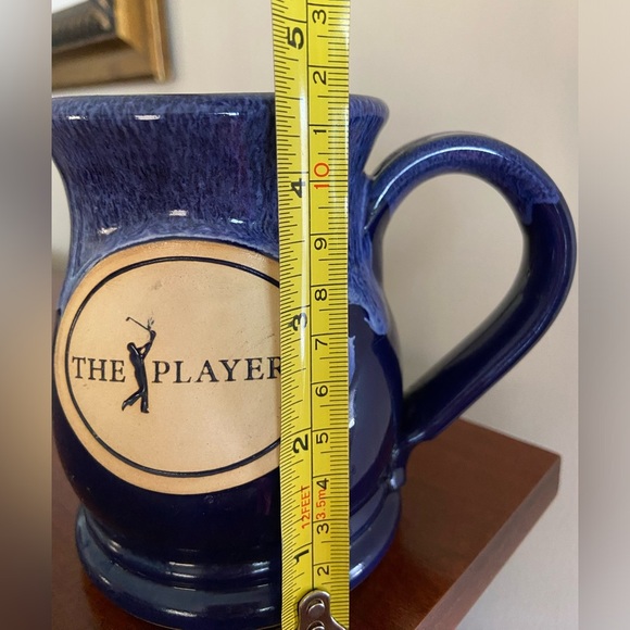 The Players Golf Championship Pottery Drip Glaze Blue Mug w/Cork Bottom - Picture 6 of 7